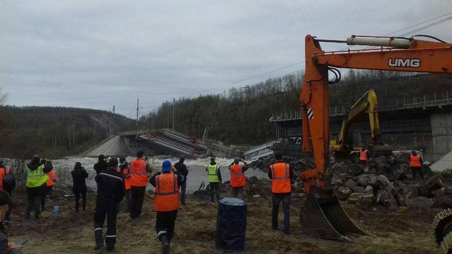 Разрушилась часть железнодорожного моста под Мурманском - gazeta.ru - Россия - Мурманск - Мурманская обл. - район Кольский