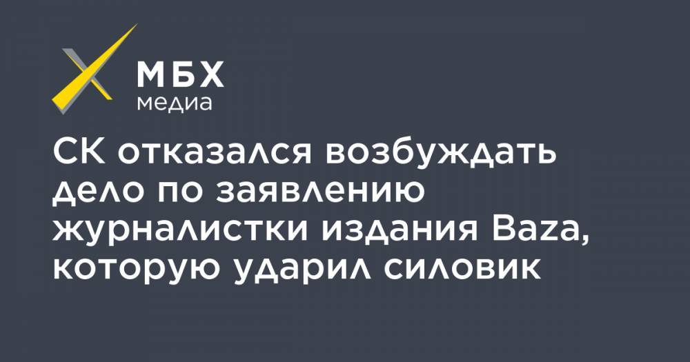 СК отказался возбуждать дело по заявлению журналистки издания Baza, которую ударил силовик - mbk.news - Московская обл.