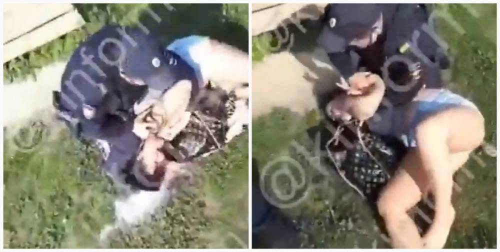 Повалил на землю и зажал ногой. Полицейский грубо задержал загоравшую в парке девушку - gubdaily.ru - Сургут