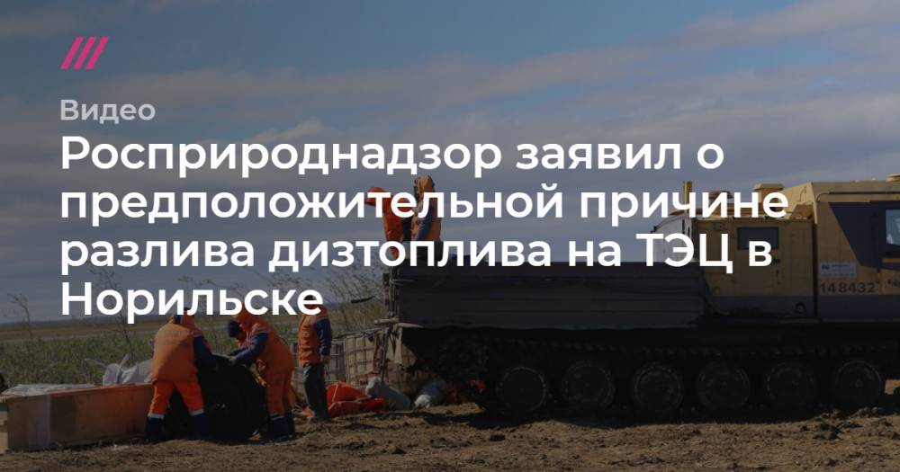 Росприроднадзор заявил о предположительной причине разлива дизтоплива на ТЭЦ в Норильске - tvrain.ru - Россия - Норильск