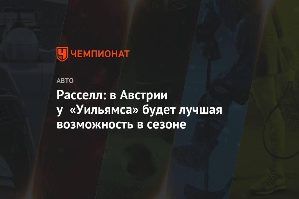 Джордж Расселл - Расселл: в Австрии у «Уильямса» будет лучшая возможность в сезоне - championat.com - Австрия - Англия - Венгрия