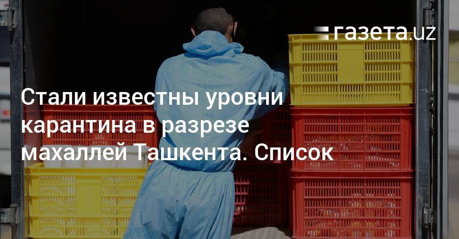 Список: Уровни карантина в махаллях Ташкента - gazeta.uz - Узбекистан - Ташкент