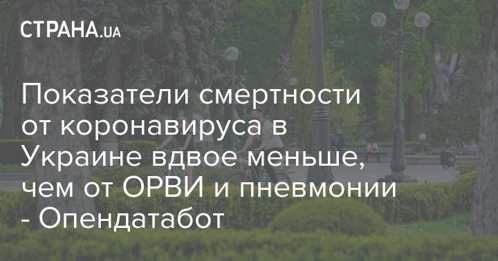 Показатели смертности от коронавируса в Украине вдвое меньше, чем от ОРВИ и пневмонии - Опендатабот - strana.ua - Украина
