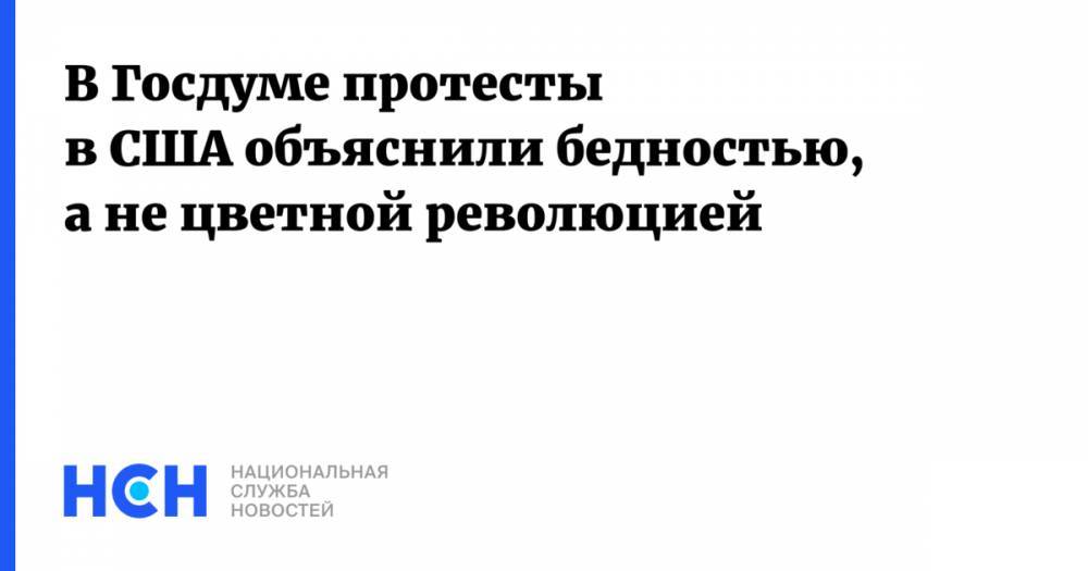 Алексей Чепа - Джордж Флойд - В Госдуме протесты в США объяснили бедностью, а не цветной революцией - nsn.fm - Россия - США