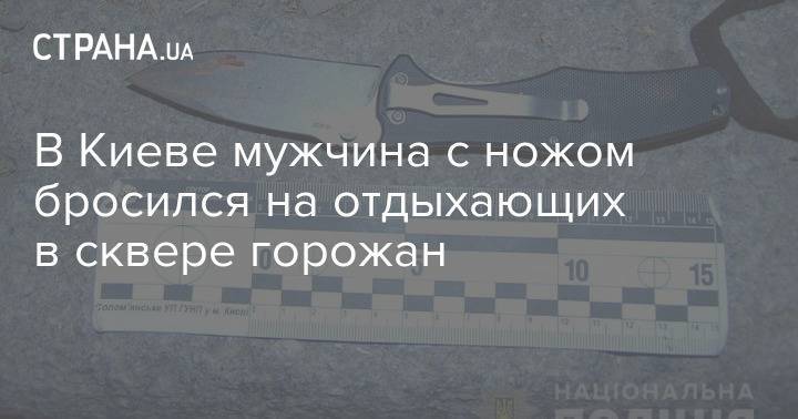 В Киеве мужчина с ножом бросился на отдыхающих в сквере горожан - strana.ua - Украина - Киев