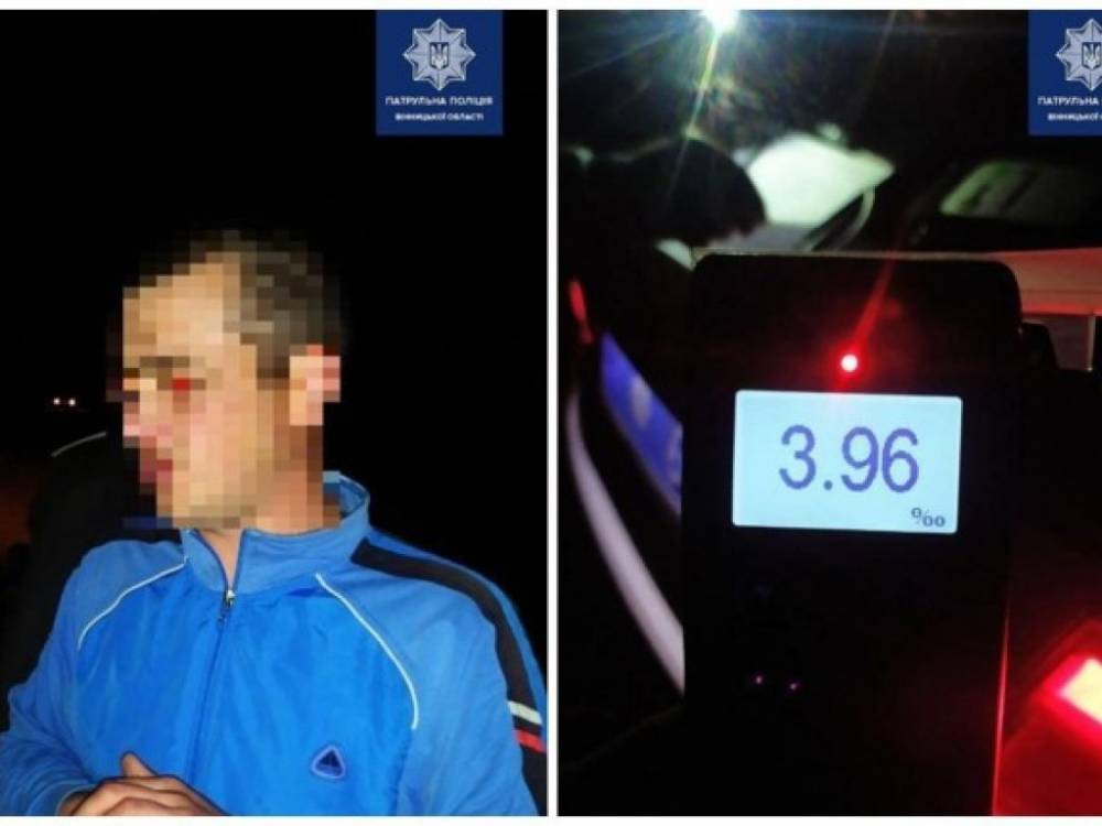 Уровень алкоголя в крови превышал норму в 20 раз: В Винницкой области задержан пьяный водитель - 24news.com.ua - Винницкая обл.