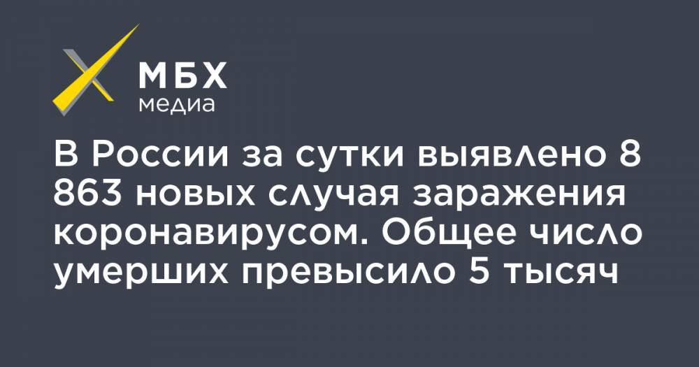 В России за сутки выявлено 8 863 новых случая заражения коронавирусом. Общее число умерших превысило 5 тысяч - mbk.news - Москва - Россия - Китай - Санкт-Петербург - Московская обл. - Ухань