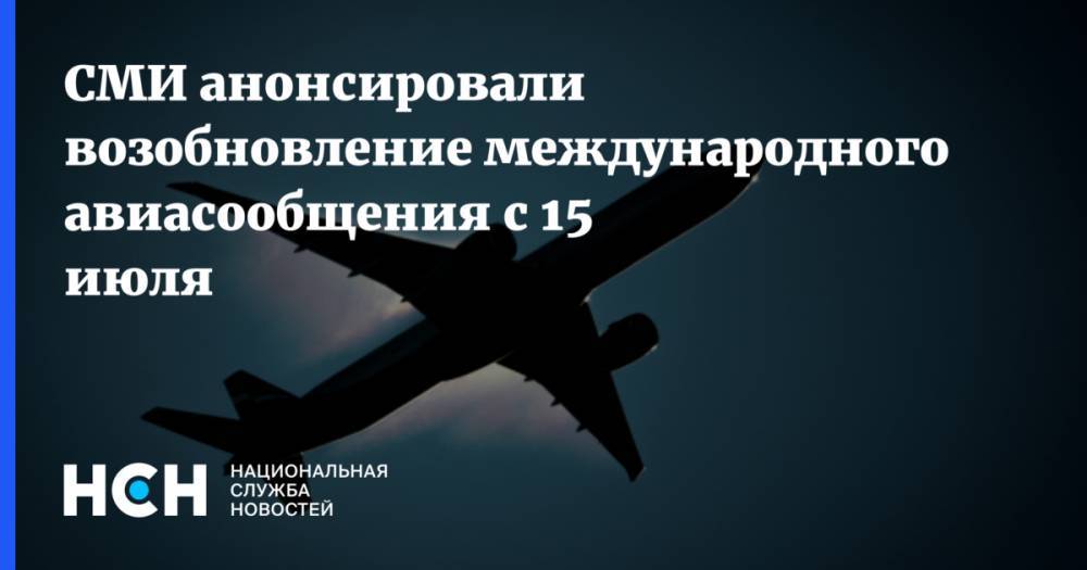 Сергей Скуратов - СМИ анонсировали возобновление международного авиасообщения с 15 июля - nsn.fm - Россия