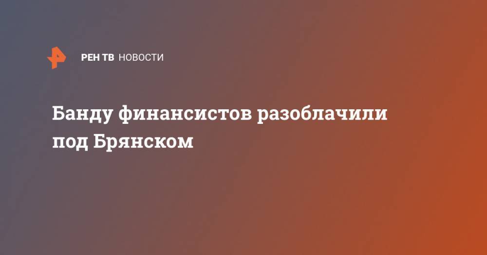 Ирина Волк - Банду финансистов разоблачили под Брянском - ren.tv - Россия - Брянск - Брянская обл.
