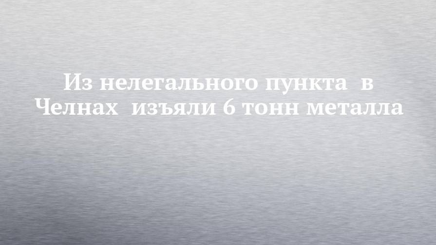 Из нелегального пункта в Челнах изъяли 6 тонн металла - chelny-izvest.ru - Россия