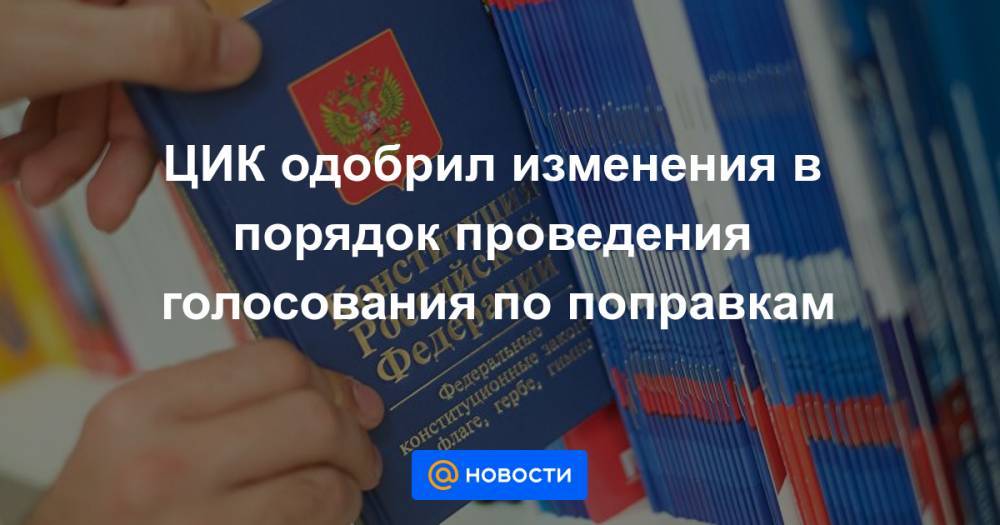 Владимир Путин - Элла Памфилова - ЦИК одобрил изменения в порядок проведения голосования по поправкам - news.mail.ru