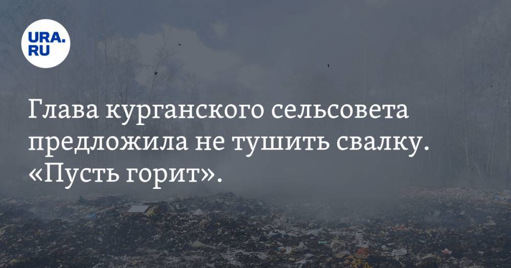Глава курганского сельсовета предложила не тушить свалку. «Пусть горит». ФОТО - ura.news - Курганская обл. - Курган