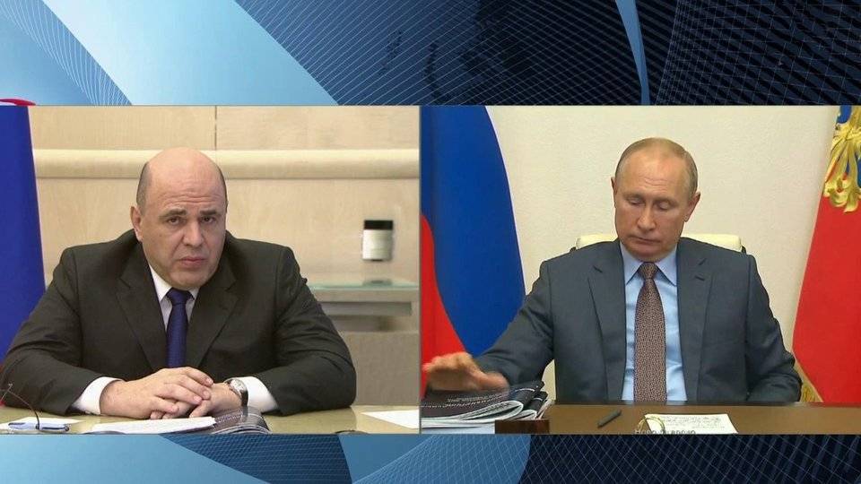 Владимир Путин - Михаил Мишустин - Владимир Путин ознакомился с мерами по восстановлению экономики, которые подготовило правительство - 1tv.ru