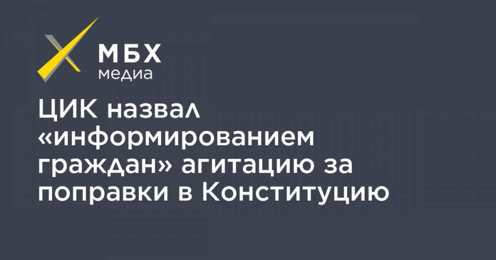 Майя Гришина - ЦИК назвал «информированием граждан» агитацию за поправки в Конституцию - mbk.news