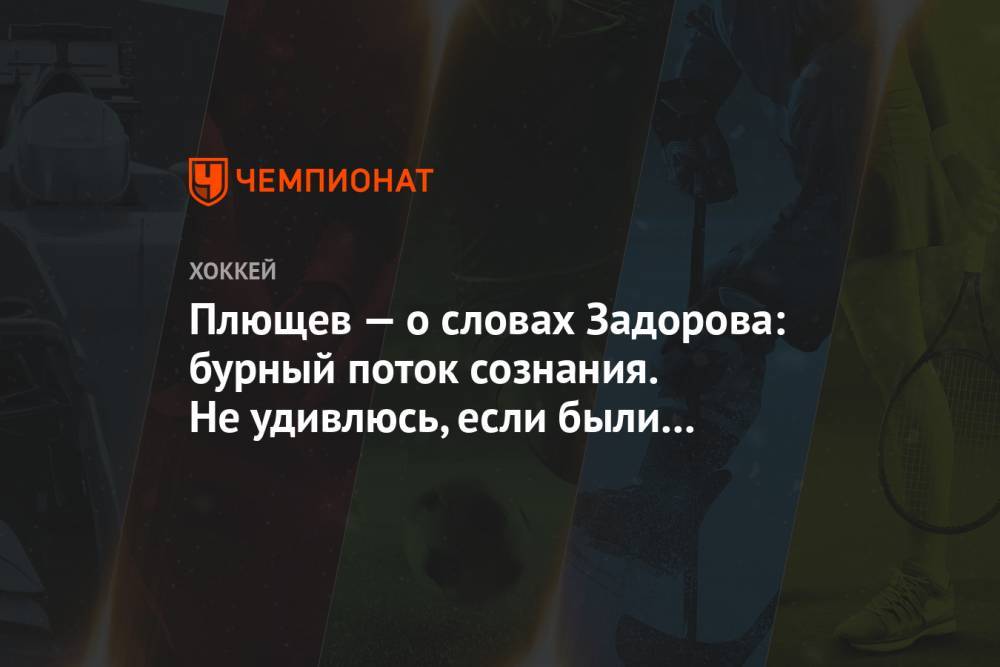 Владимир Плющев - Никита Задоров - Плющев — о словах Задорова: бурный поток сознания. Не удивлюсь, если были соавторы - championat.com - Россия - США - шт. Колорадо