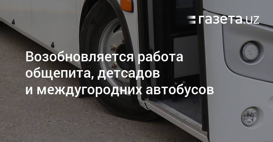 Возобновляется работа общепита, детсадов и междугородних автобусов - gazeta.uz - Узбекистан