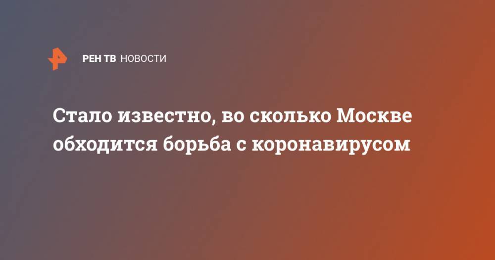 Владимир Путин - Сергей Собянин - Стало известно, во сколько Москве обходится борьба с коронавирусом - ren.tv - Москва - Россия