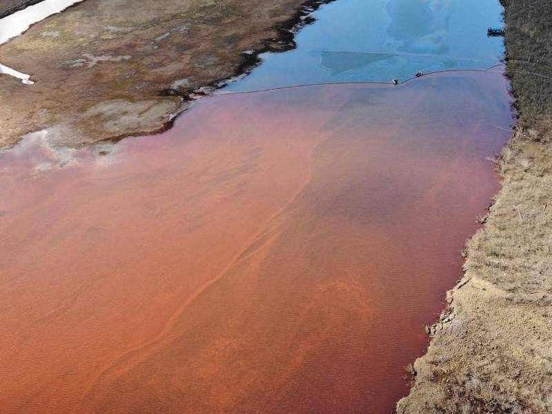 Разлив нефтепродуктов в Норильске показали из космоса - dayonline.ru - Красноярский край - Норильск