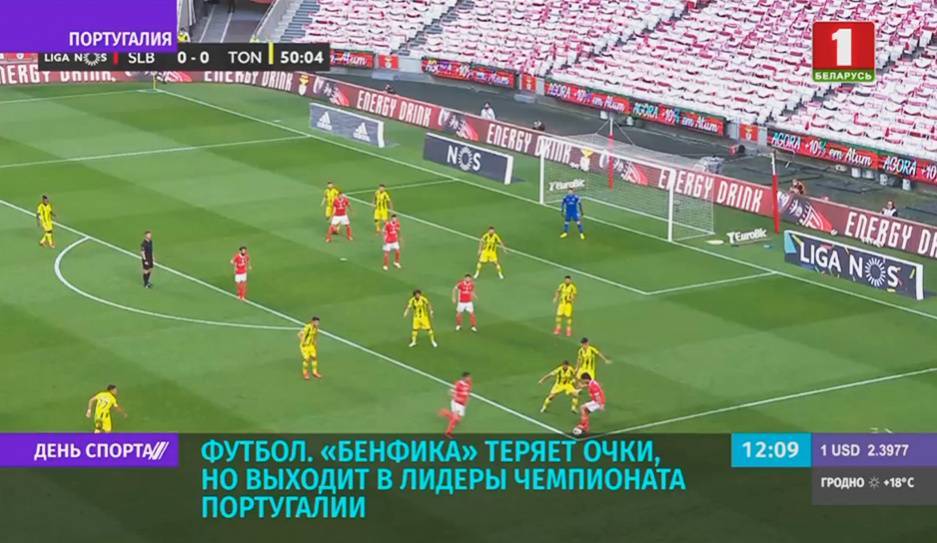 "Бенфика" теряет очки, но выходит в лидеры чемпионата Португалии - tvr.by - Португалия