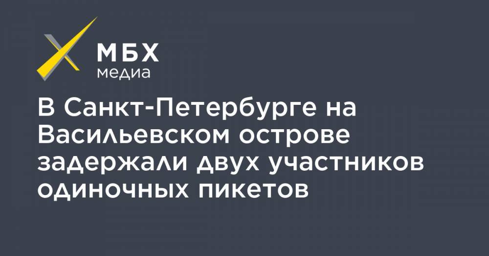 В Санкт-Петербурге на Васильевском острове задержали двух участников одиночных пикетов - mbk.news - Санкт-Петербург