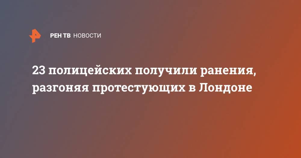 Борис Джонсон - 23 полицейских получили ранения, разгоняя протестующих в Лондоне - ren.tv - Англия - Лондон