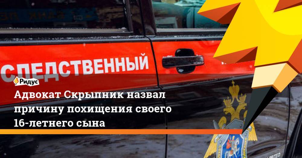 Адвокат Скрыпник назвал причину похищения своего 16-летнего сына - ridus.ru - Московская обл.