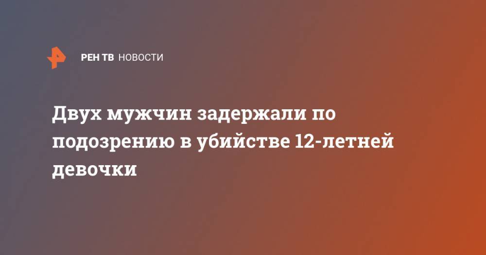 Александр Бастрыкин - Двух мужчин задержали по подозрению в убийстве 12-летней девочки - ren.tv