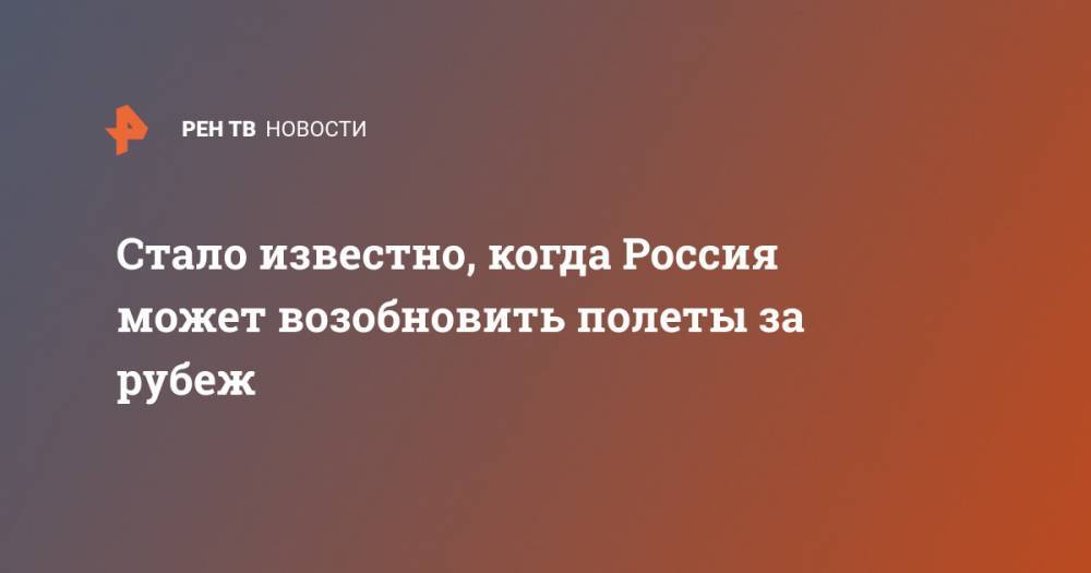 Дмитрий Горин - Стало известно, когда Россия может возобновить полеты за рубеж - ren.tv - Россия