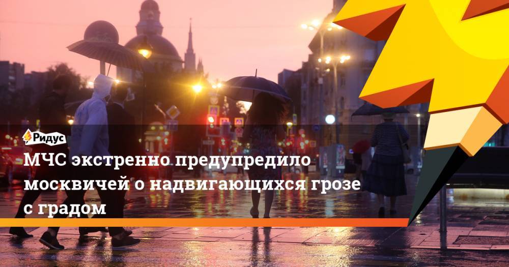 Роман Вильфанда - МЧС экстренно предупредило москвичей онадвигающихся грозе сградом - ridus.ru - Москва - Россия