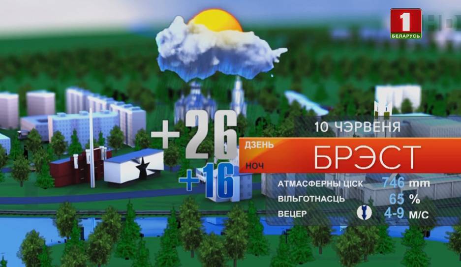 Прогноз погоды на 10 июня - tvr.by - Минск - Гомель - Витебск