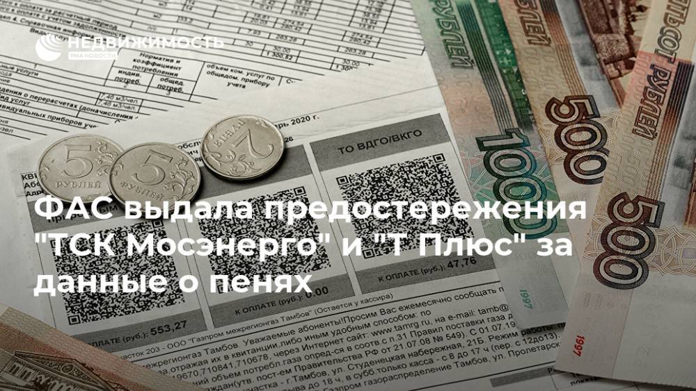 ФАС выдала предостережения "ТСК Мосэнерго" и "Т Плюс" за данные о пенях - realty.ria.ru - Москва - Россия