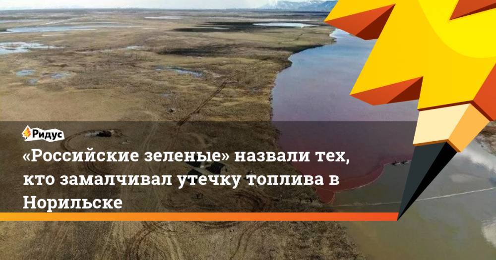 «Российские зеленые» назвали тех, кто замалчивал утечку топлива в Норильске - ridus.ru - Норильск