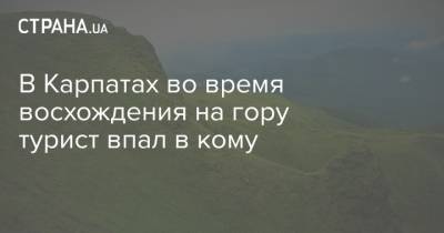 В Карпатах во время восхождения на гору турист впал в кому - strana.ua - Гсчс