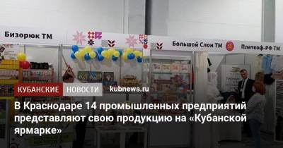 В Краснодаре 14 промышленных предприятий представляют свою продукцию на «Кубанской ярмарке» - kubnews.ru - Сочи - Краснодар