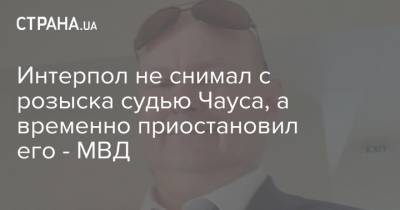 Николай Чаус - Интерпол не снимал с розыска судью Чауса, а временно приостановил его - МВД - strana.ua - Украина