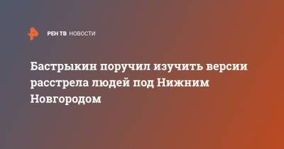 Александр Бастрыкин - Данил Монахов - Бастрыкин поручил изучить версии расстрела людей под Нижним Новгородом - ren.tv - Россия - Нижегородская обл. - Нижний Новгород - Бор