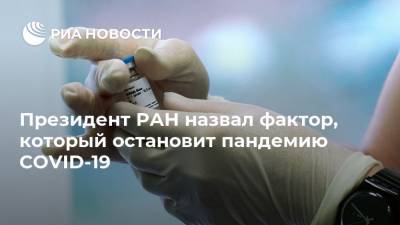 Александр Сергеев - Президент РАН назвал фактор, который остановит пандемию COVID-19 - ria.ru - Москва - Россия