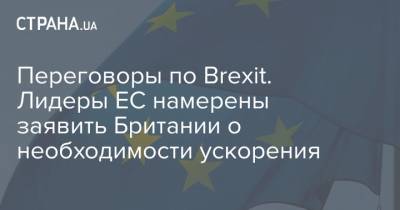 Мишель Барнье - Переговоры по Brexit. Лидеры ЕС намерены заявить Британии о необходимости ускорения - strana.ua - Англия