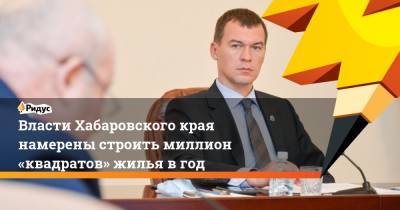 Михаил Дегтярев - ВластиХабаровского края намерены строить миллион «квадратов» жилья вгод - ridus.ru - Хабаровский край - Хабаровск