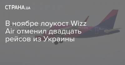 Wizz Air - В ноябре лоукост Wizz Air отменил двадцать рейсов из Украины - strana.ua - Украина - Ереван - Европа