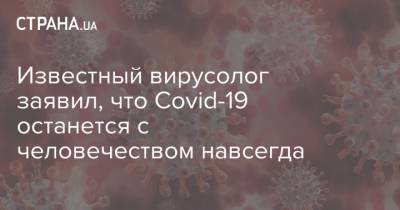 Владимир Оберемок - Известный вирусолог заявил, что Covid-19 останется с человечеством навсегда - strana.ua - Украина