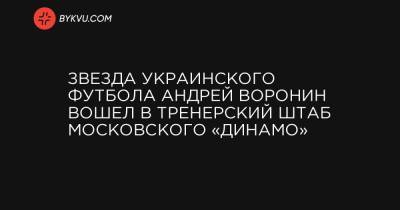 Андрей Воронин - Сандро Шварц - Звезда украинского футбола Андрей Воронин вошел в тренерский штаб московского «Динамо» - bykvu.com - Москва - Украина