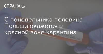 С понедельника половина Польши окажется в красной зоне карантина - strana.ua - Польша - Харьков - Полтава - Сумы