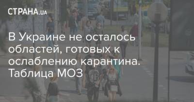 В Украине не осталось областей, готовых к ослаблению карантина. Таблица МОЗ - strana.ua - Украина - Кировоградская обл.