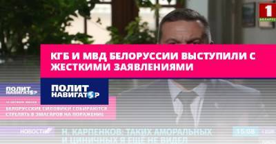 Иван Тертель - КГБ и МВД Белоруссии выступили с жесткими заявлениями - politnavigator.net - Белоруссия