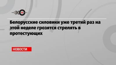 Александр Лукашенко - Николай Карпенков - Белорусские силовики уже третий раз на этой неделе грозятся стрелять в протестующих - echo.msk.ru - Белоруссия - Киргизия