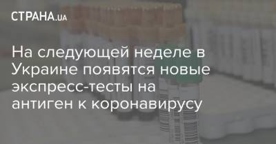 Виктор Ляшко - На следующей неделе в Украине появятся новые экспресс-тесты на антиген к коронавирусу - strana.ua - Украина