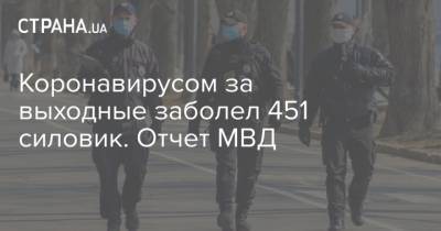 Коронавирусом за выходные заболел 451 силовик. Отчет МВД - strana.ua - Украина