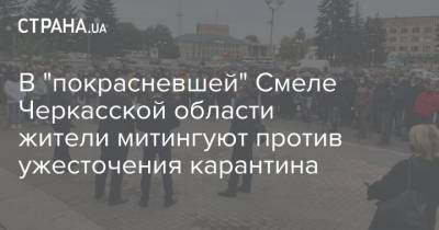 В "покрасневшей" Смеле Черкасской области жители митингуют против ужесточения карантина - strana.ua - Черкасская обл.