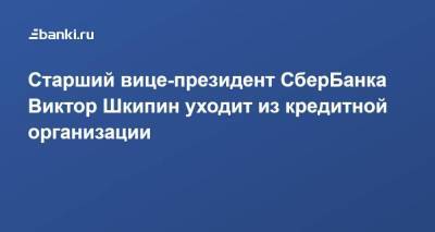 Лев Хасис - Старший вице-президент СберБанка Виктор Шкипин уходит из кредитной организации - smartmoney.one